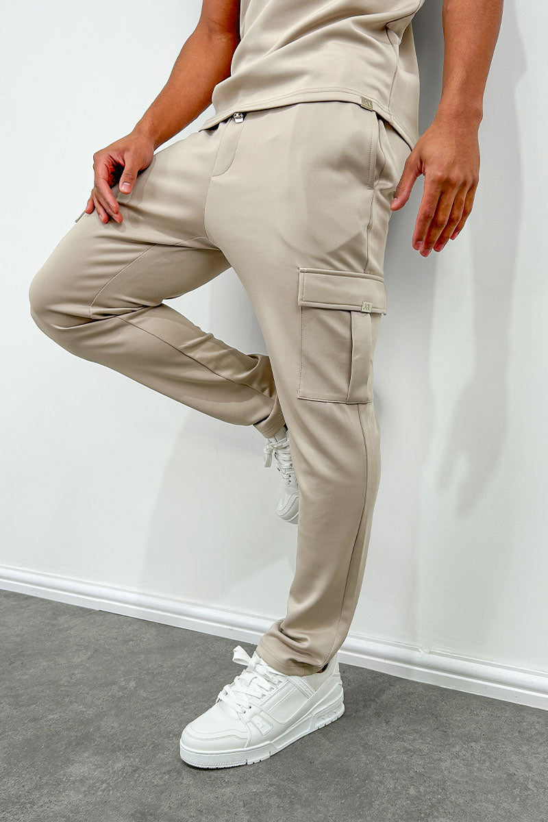 Day To Day Scuba Cargo Pant Jogger - Taupe