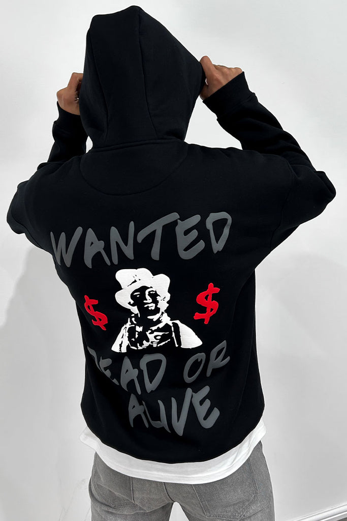 Dead or Alive Puff Print Hoodie - Black