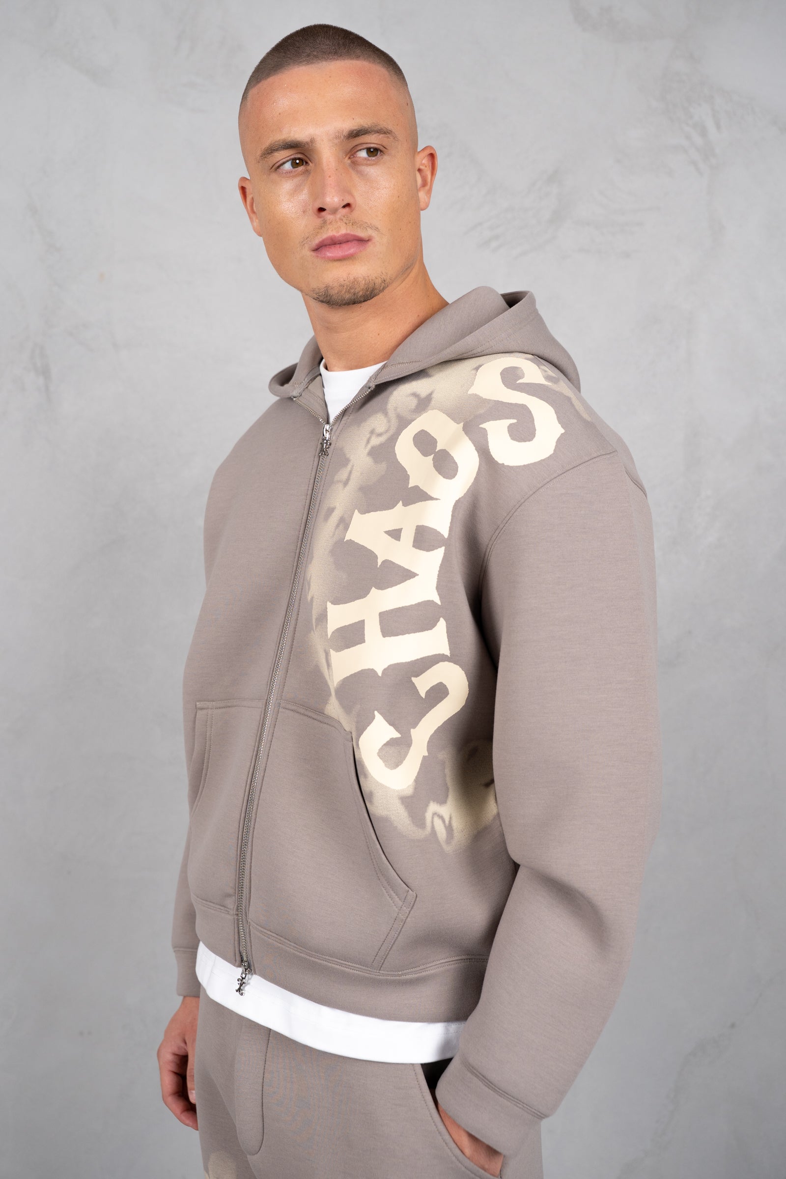 Chaos Soft Scuba Hoodie - Grey