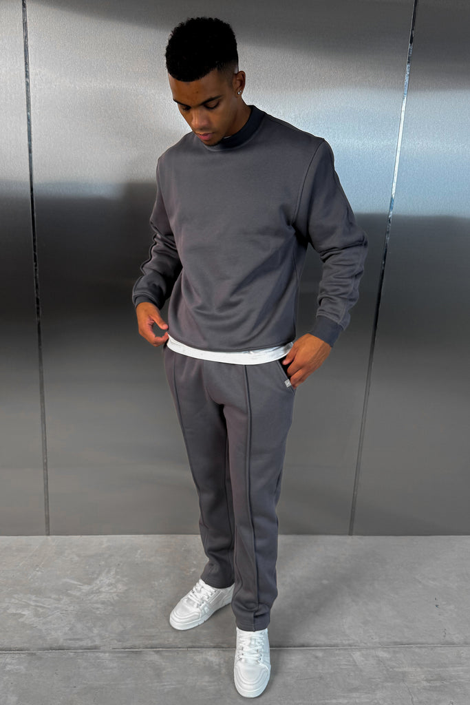 Relaxed Pintuck Joggers - Charcoal