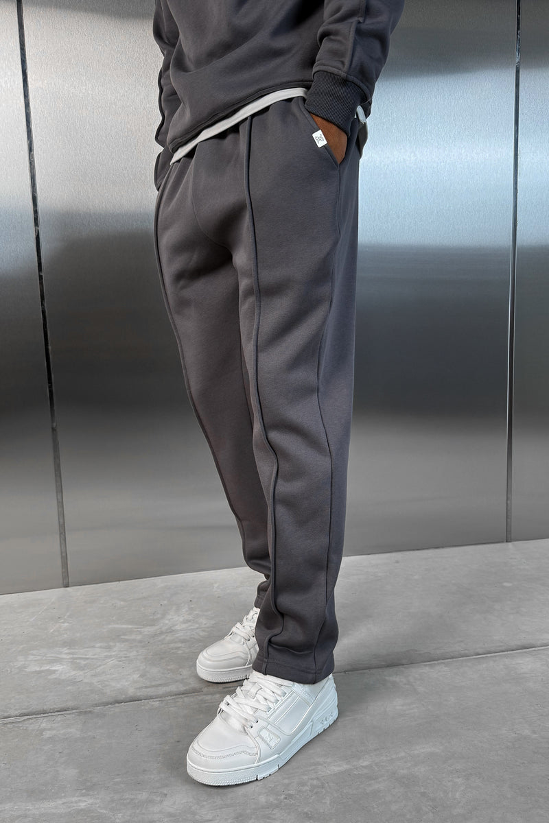 Relaxed Pintuck Joggers - Charcoal