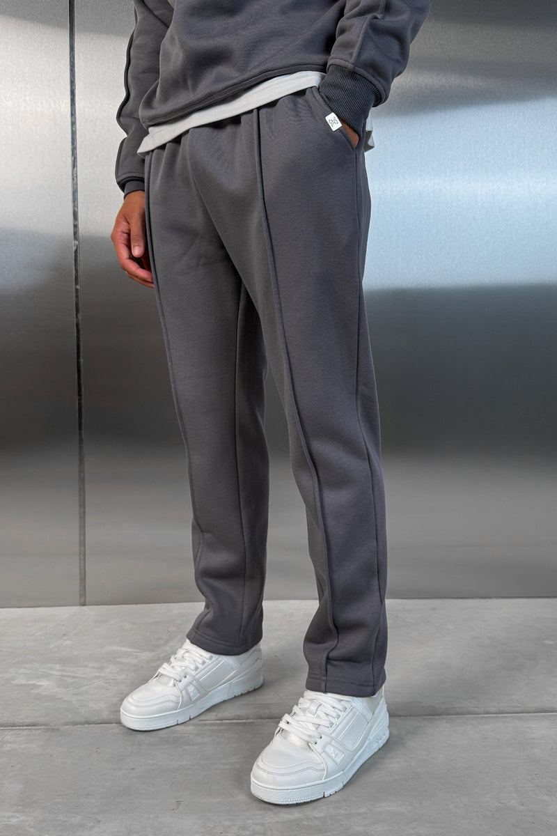 Relaxed Pintuck Joggers - Charcoal