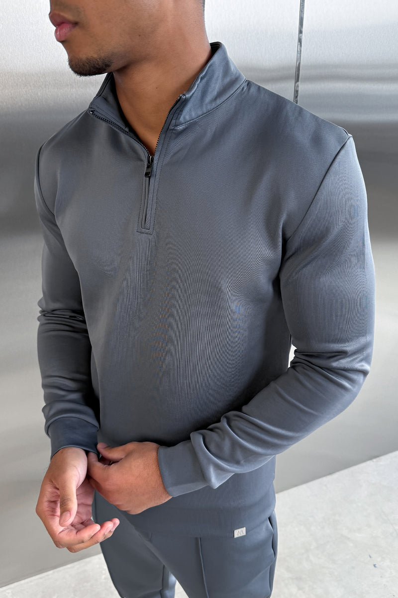 Scuba Quarter Zip Jumper - Charcoal