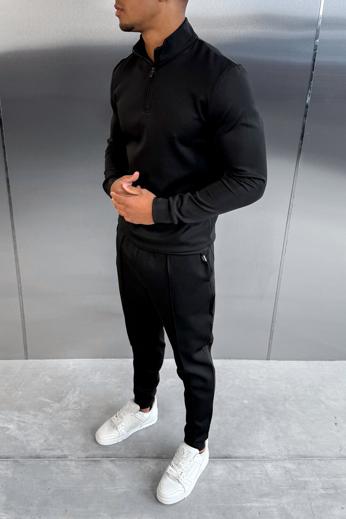 Scuba Quarter Zip Jumper - Black