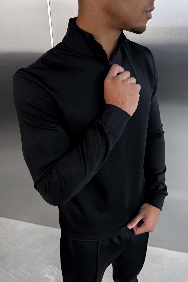 Scuba Quarter Zip Jumper - Black