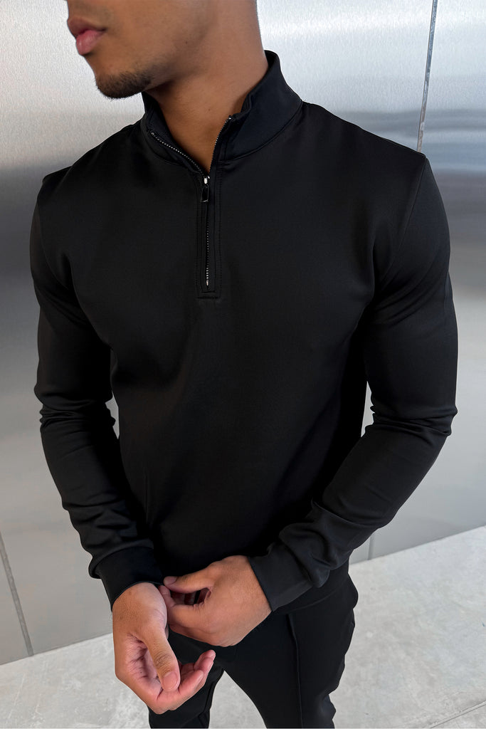 Scuba Quarter Zip Jumper - Black