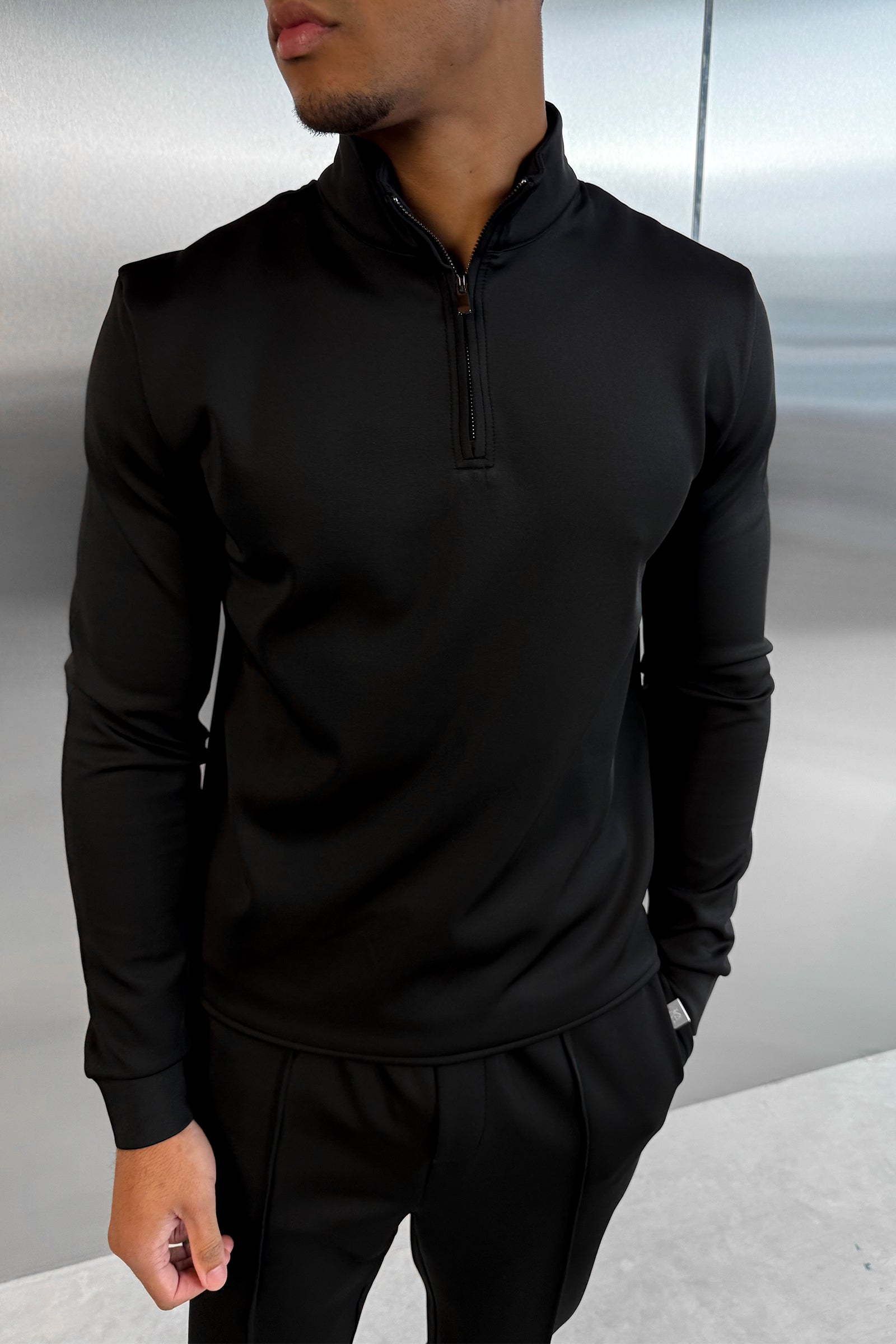 Scuba Quarter Zip Jumper - Black