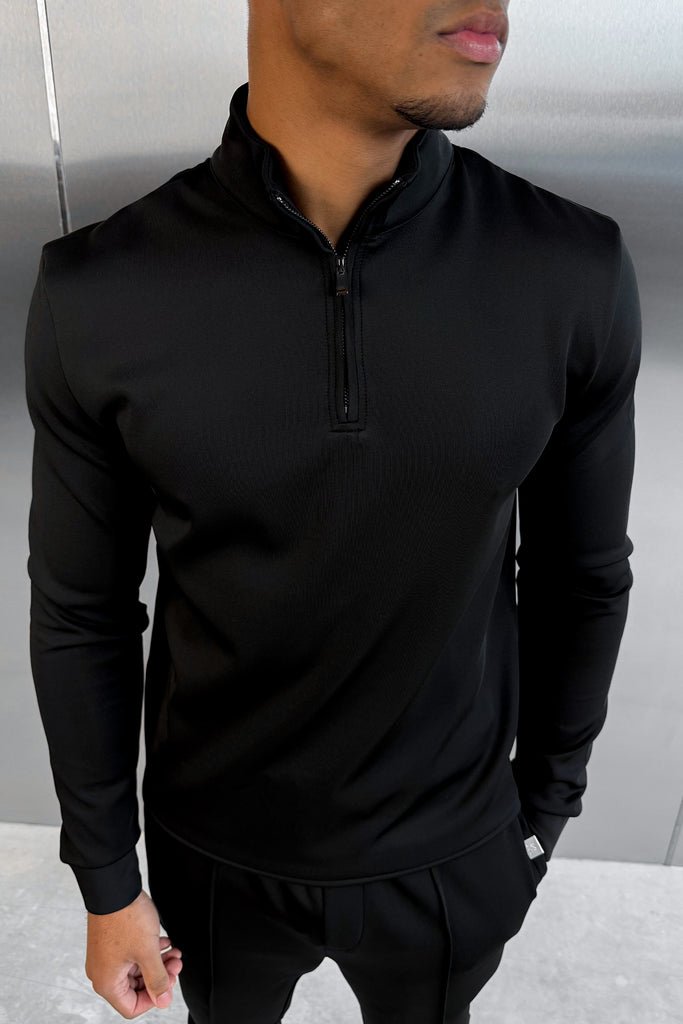 Scuba Quarter Zip Jumper - Black