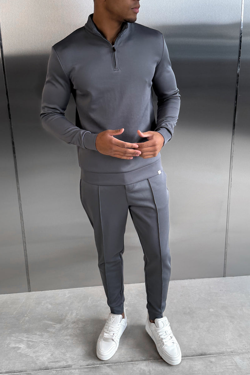Scuba Quarter Zip Jumper - Charcoal