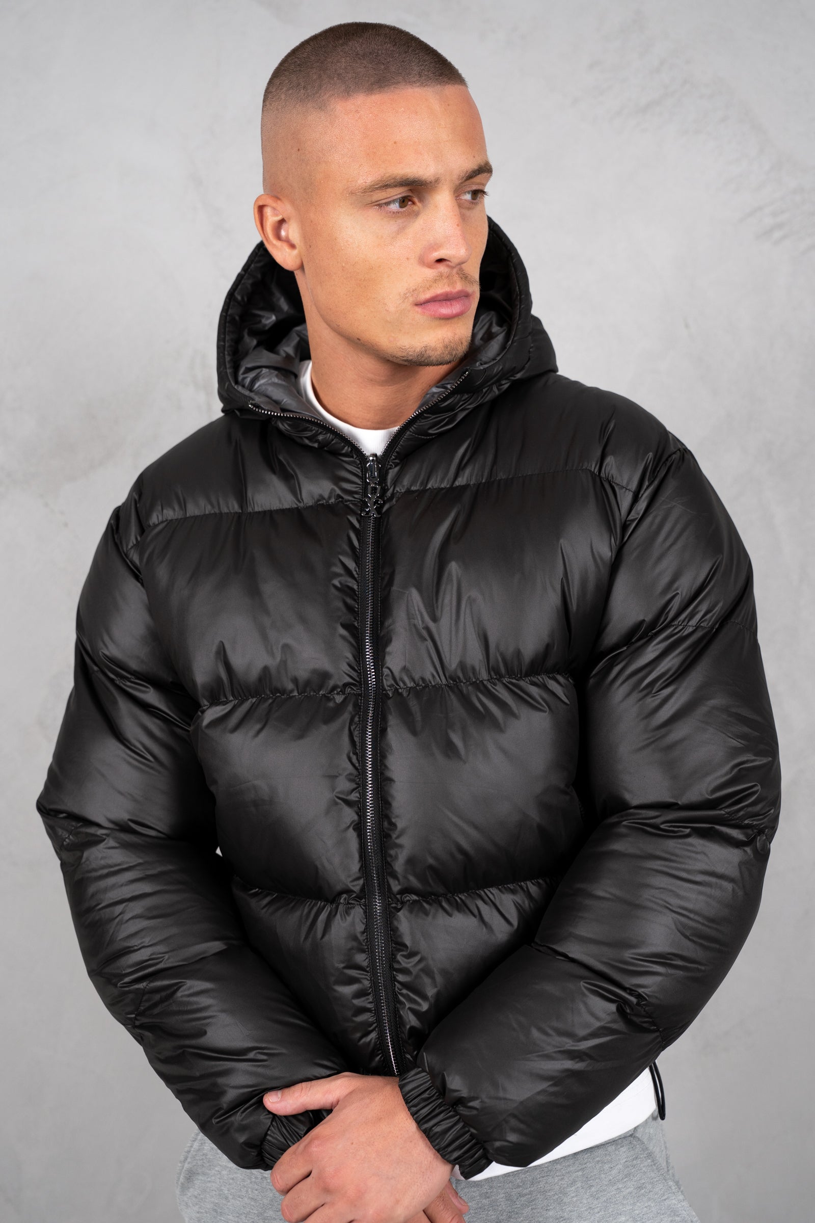 Core Reversible Boxy Puffer Jacket - Black