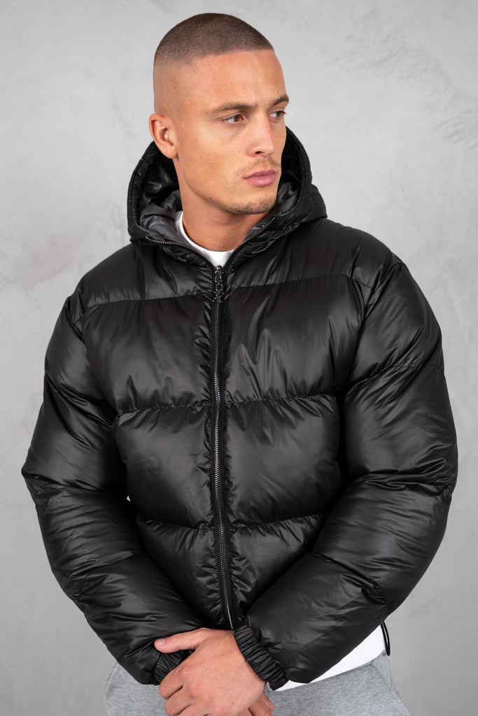 Core Reversible Boxy Puffer Jacket - Black