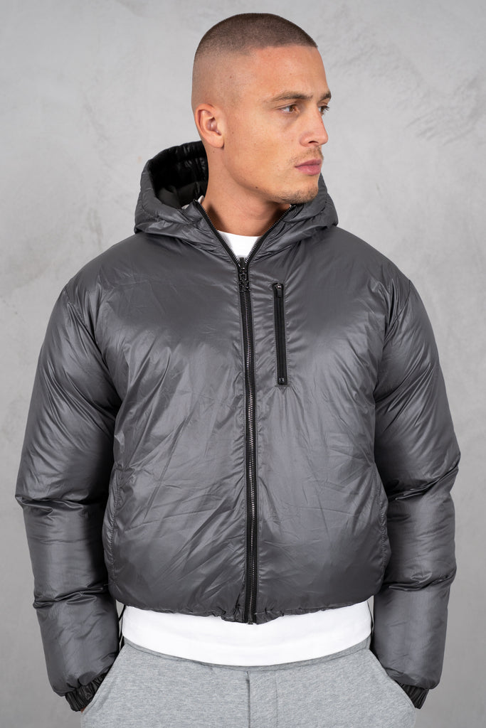 Core Reversible Boxy Puffer Jacket - Black