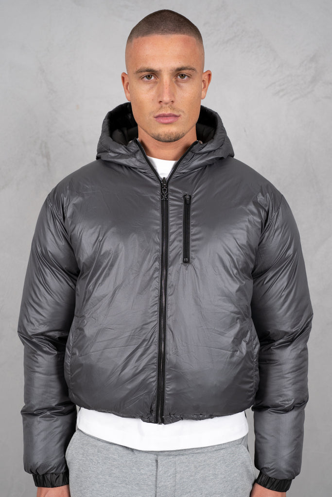 Core Reversible Boxy Puffer Jacket - Black