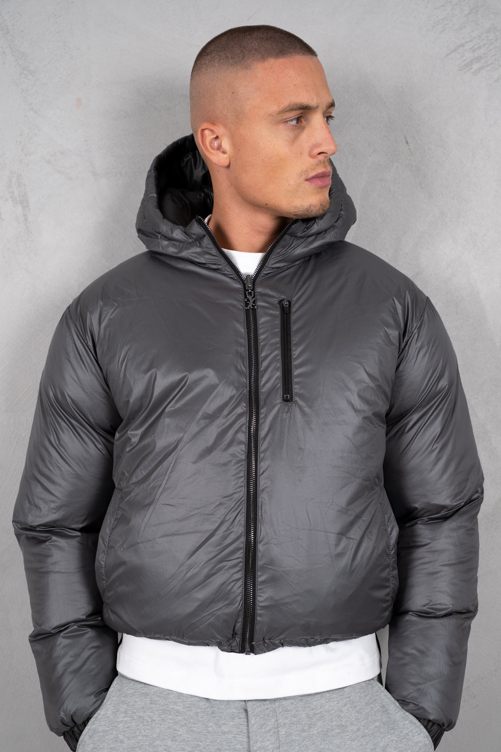 Core Reversible Boxy Puffer Jacket - Black