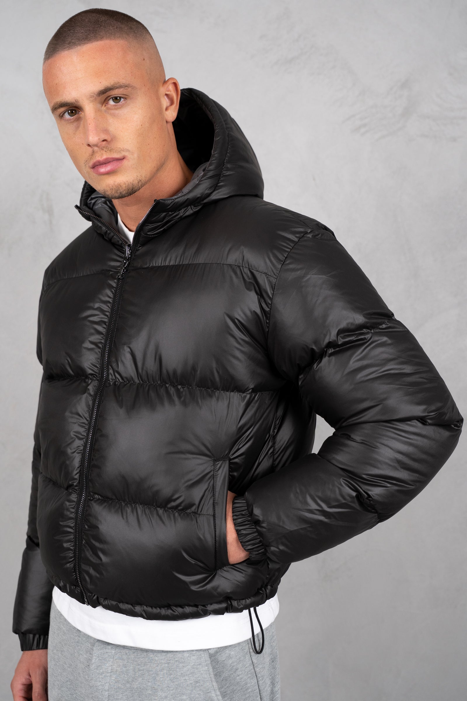 Core Reversible Boxy Puffer Jacket - Black