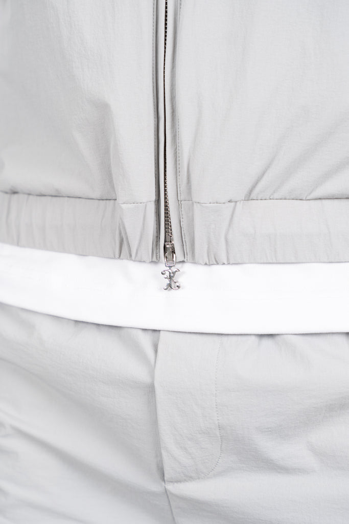 Crinkle Panelled Windbreaker - Grey