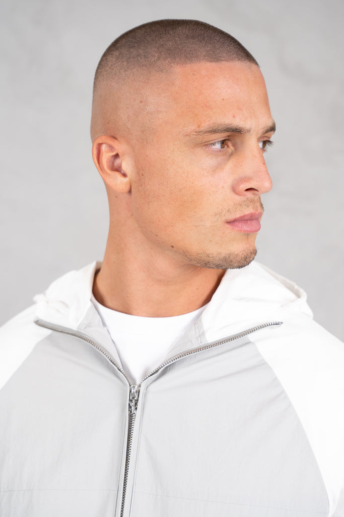 Crinkle Panelled Windbreaker - Grey