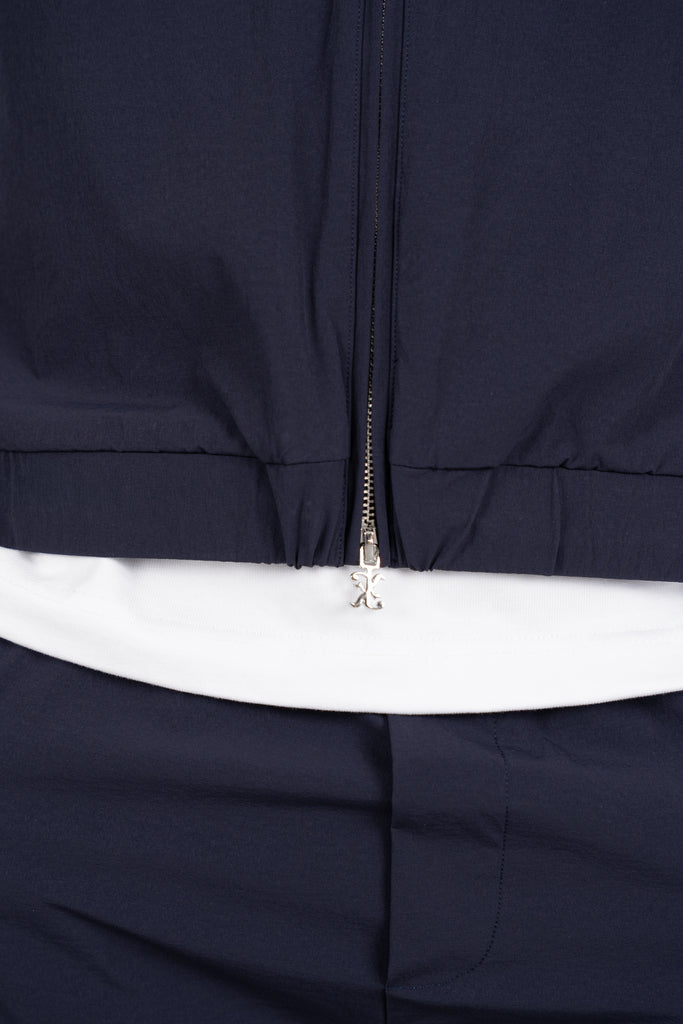 Crinkle Panelled Windbreaker - Navy