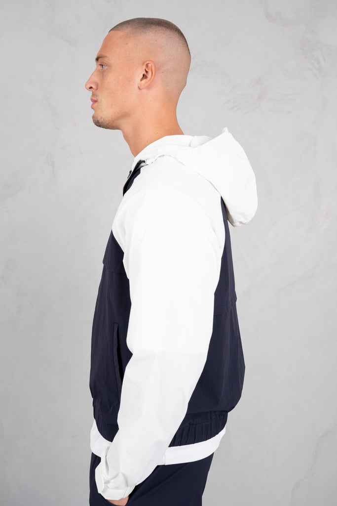 Crinkle Panelled Windbreaker - Navy