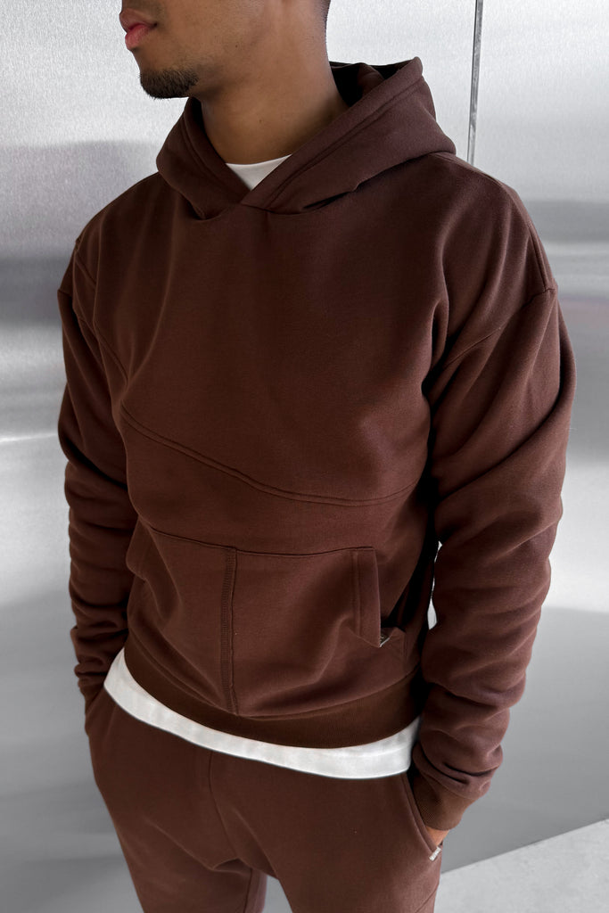 Curve Seam Boxy Hoodie - Mocha