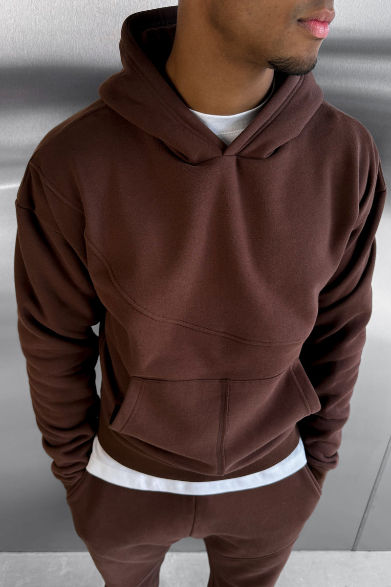 Curve Seam Boxy Hoodie - Mocha