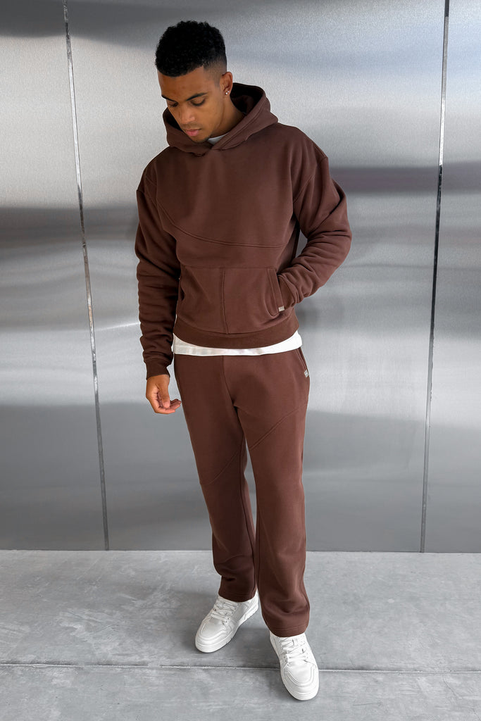 Curve Seam Boxy Hoodie - Mocha