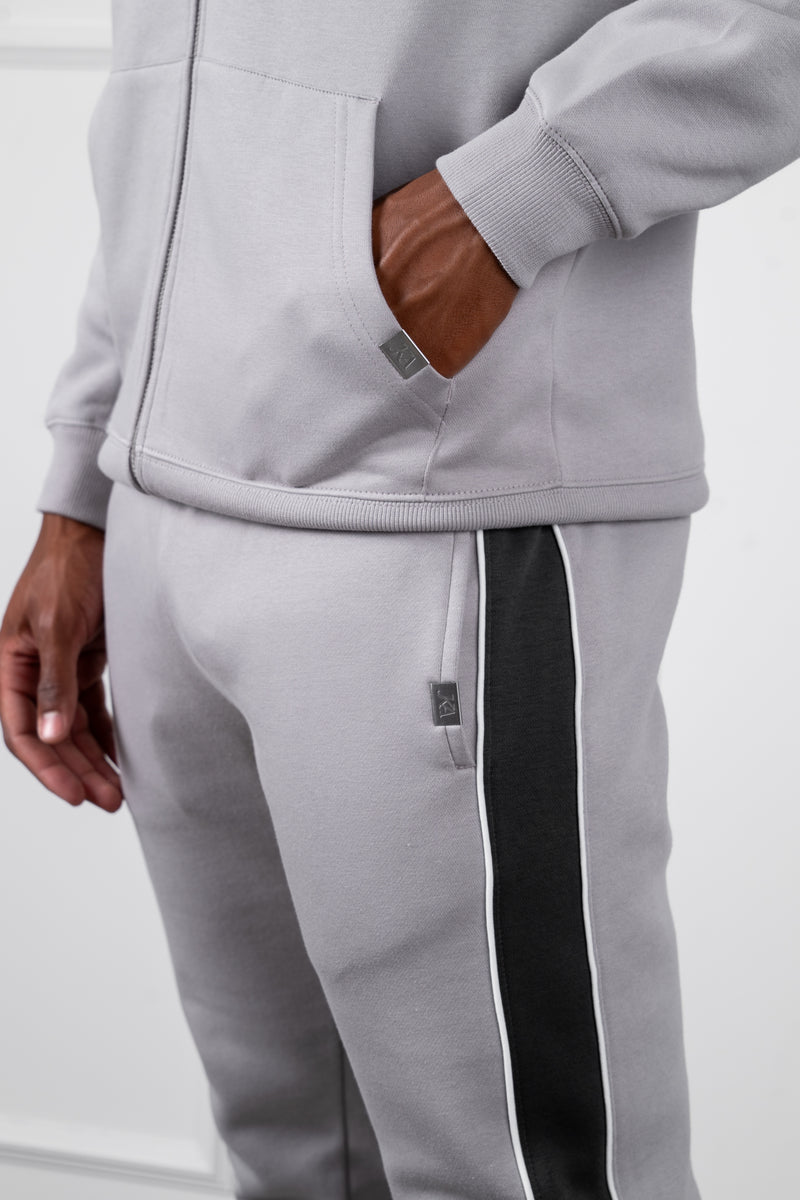 Panelled Straight Leg Jogger - Grey