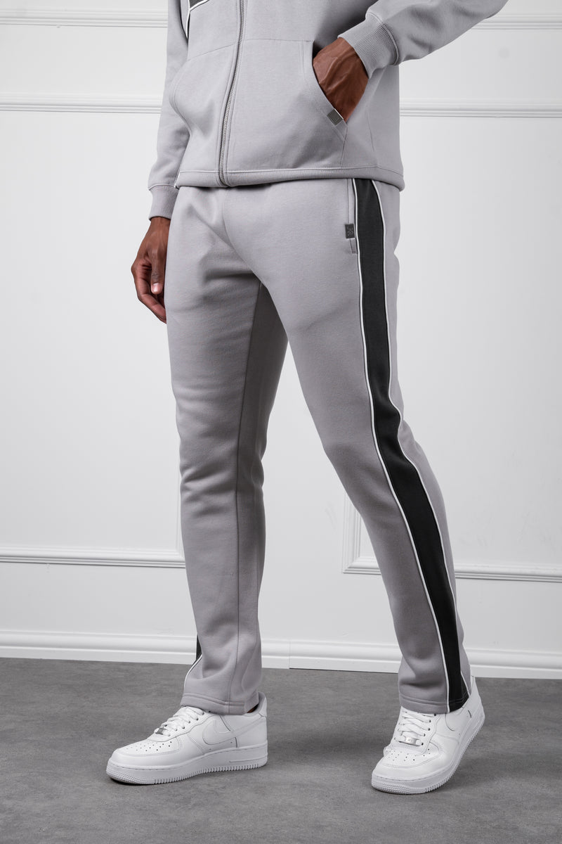Panelled Straight Leg Jogger - Grey
