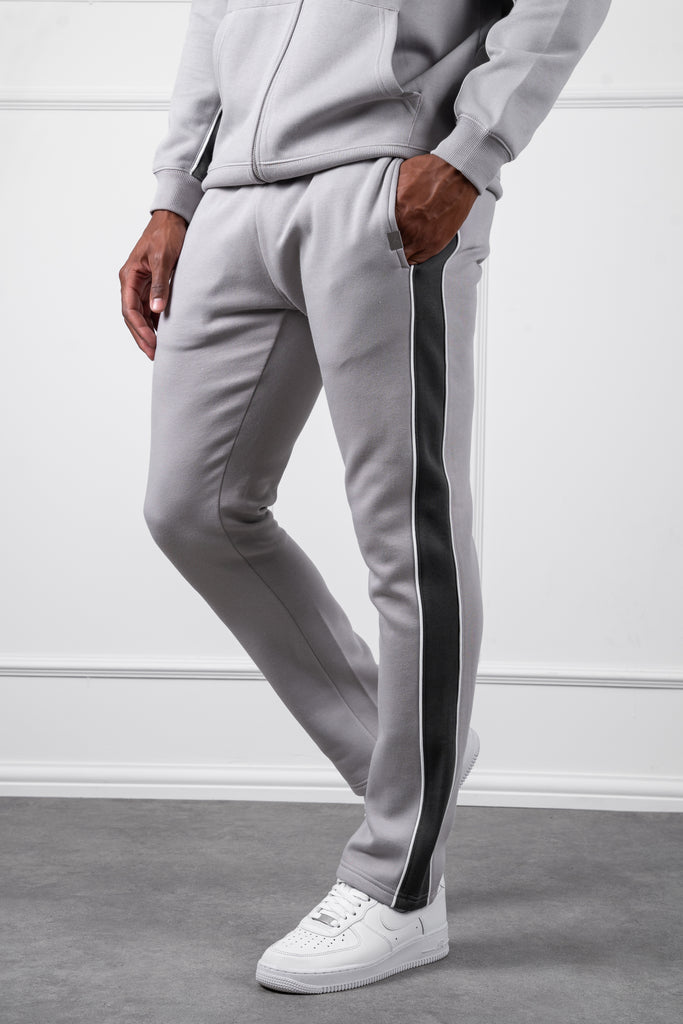 Panelled Straight Leg Jogger - Grey