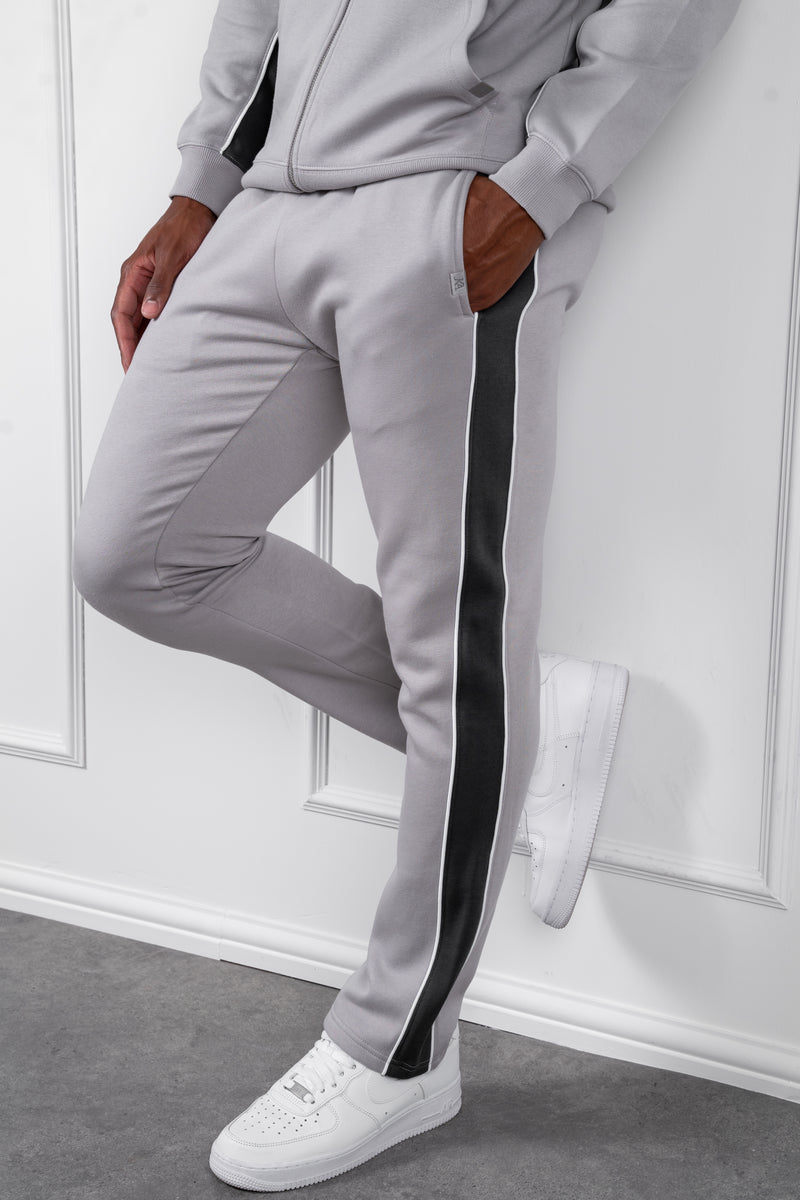 Panelled Straight Leg Jogger - Grey