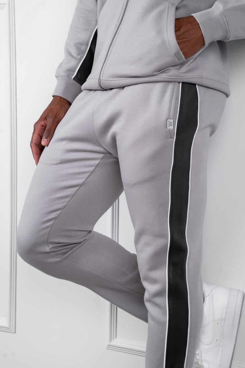 Panelled Straight Leg Jogger - Grey