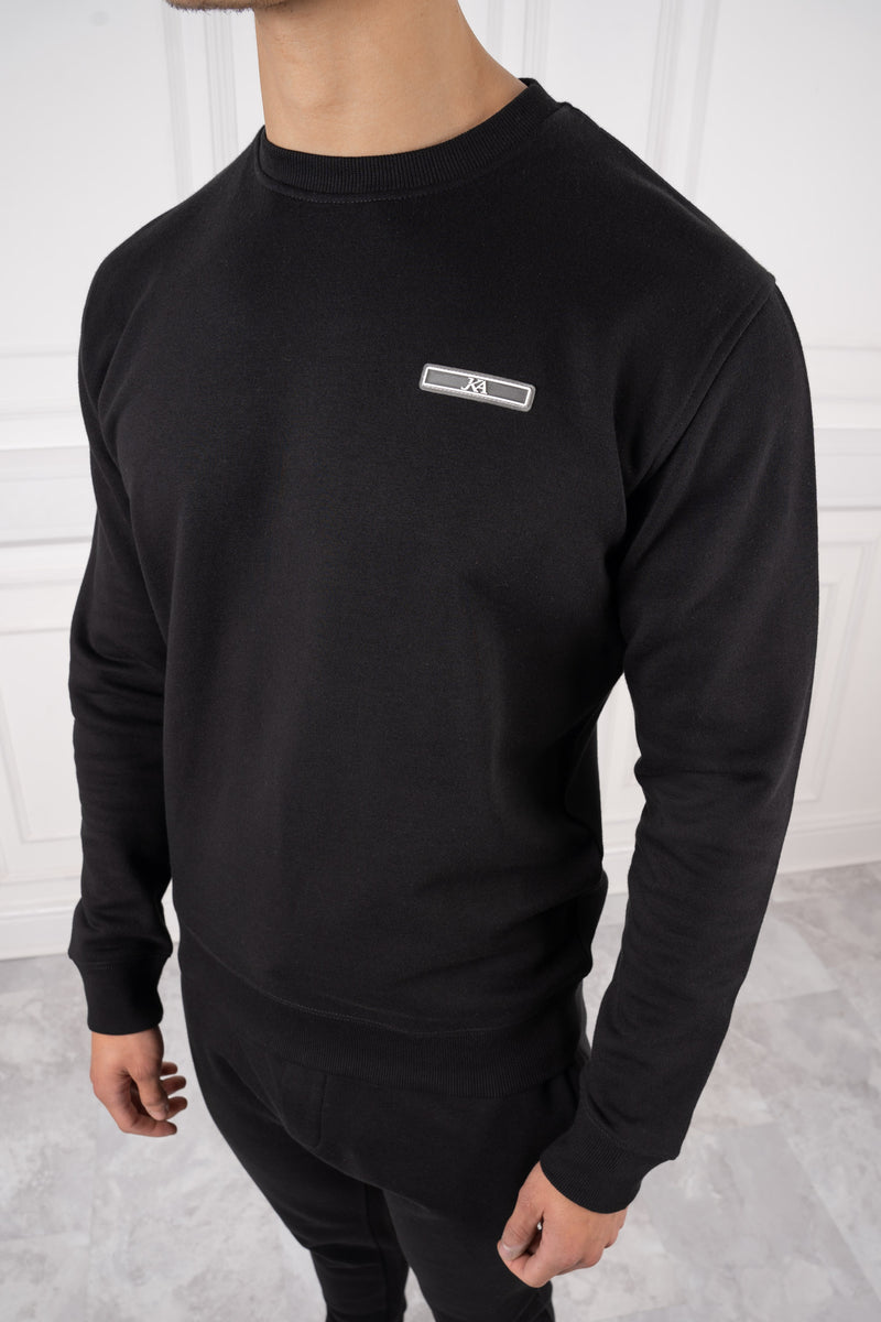 Day To Day Crew Neck Full Tracksuit - Black