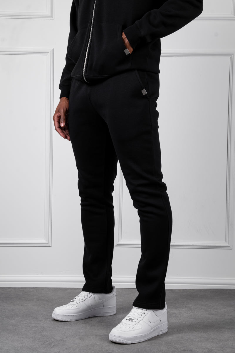 Relaxed Fit Zip Through Hoodie - Black