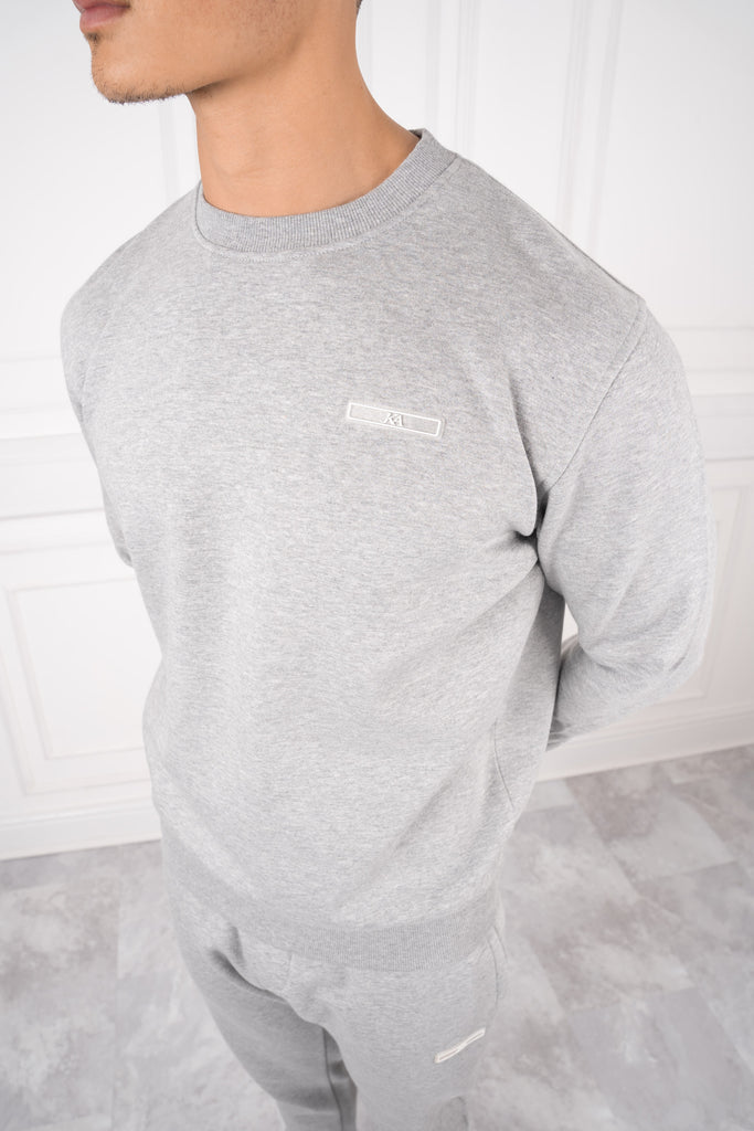 Day To Day Crew Neck Full Tracksuit - Grey Marl