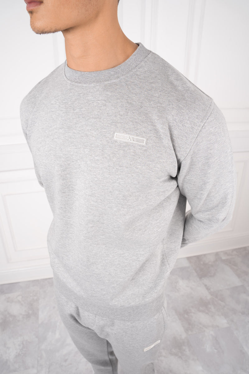 Day To Day Crew Neck Full Tracksuit - Grey Marl