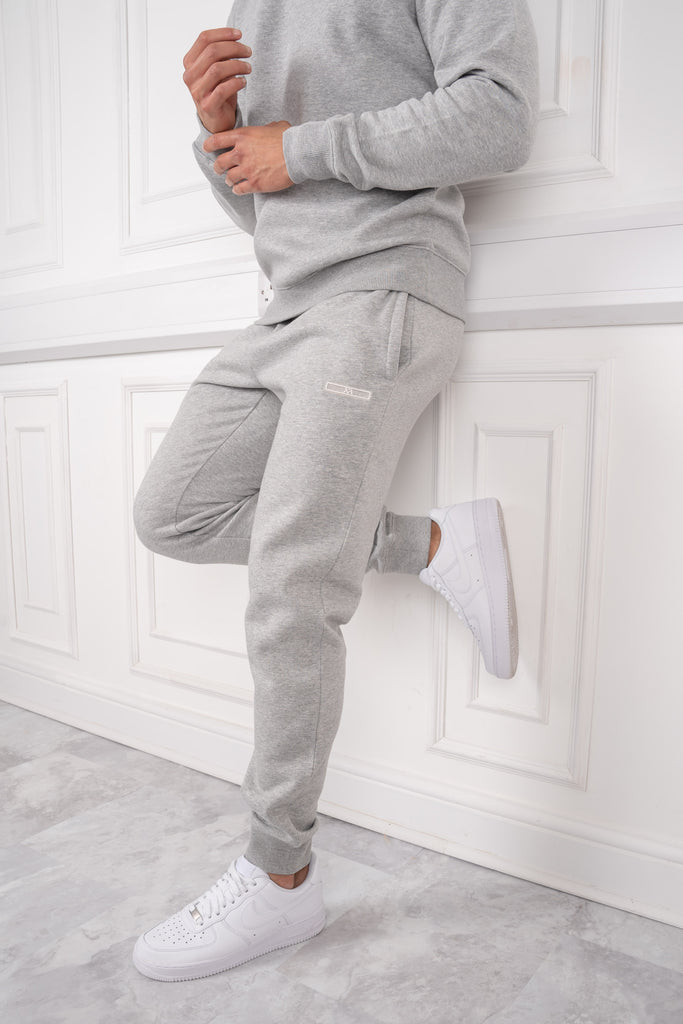 Day To Day Crew Neck Full Tracksuit - Grey Marl