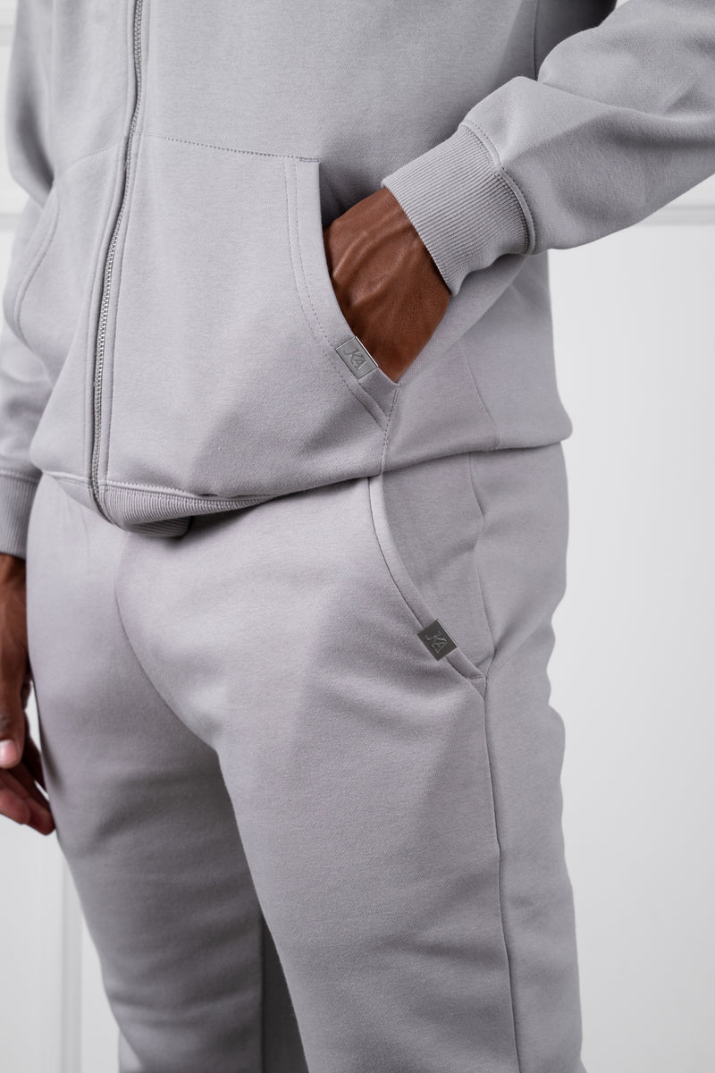 Relaxed Fit Zip Through Hoodie - Grey