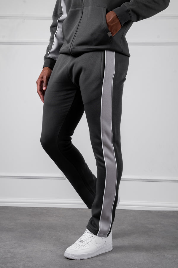 Panelled Straight Leg Jogger - Charcoal
