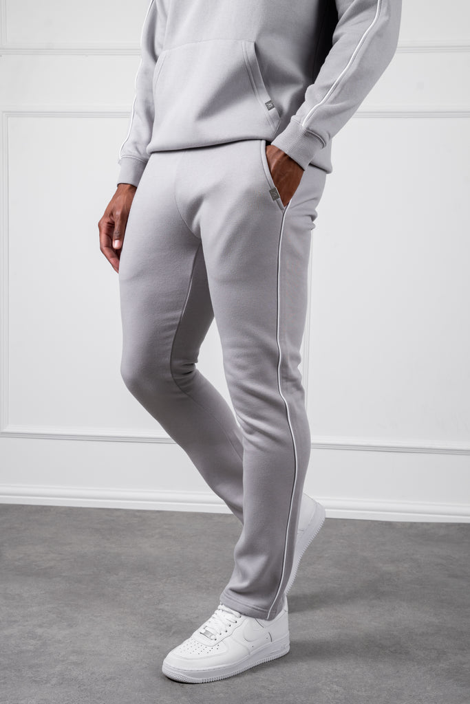 Piping Detail Hoodie - Grey