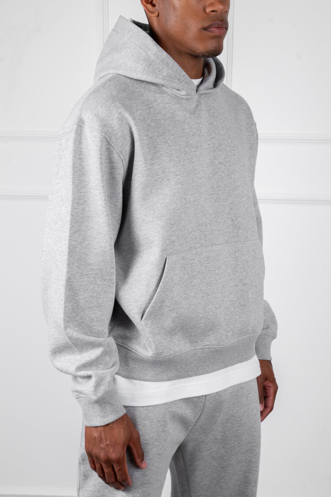 Oversized Boxy Hoodie - Grey Marl