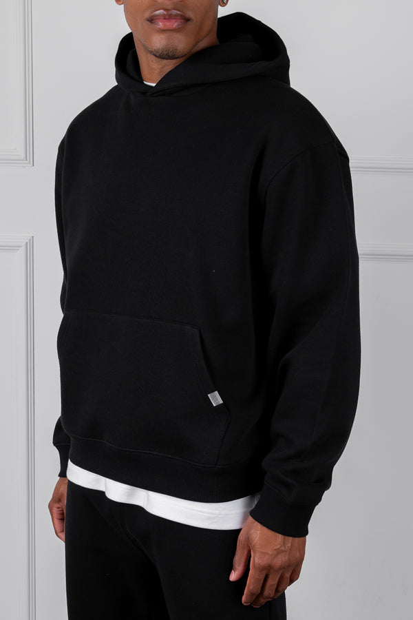 Oversized Boxy Hoodie - Black