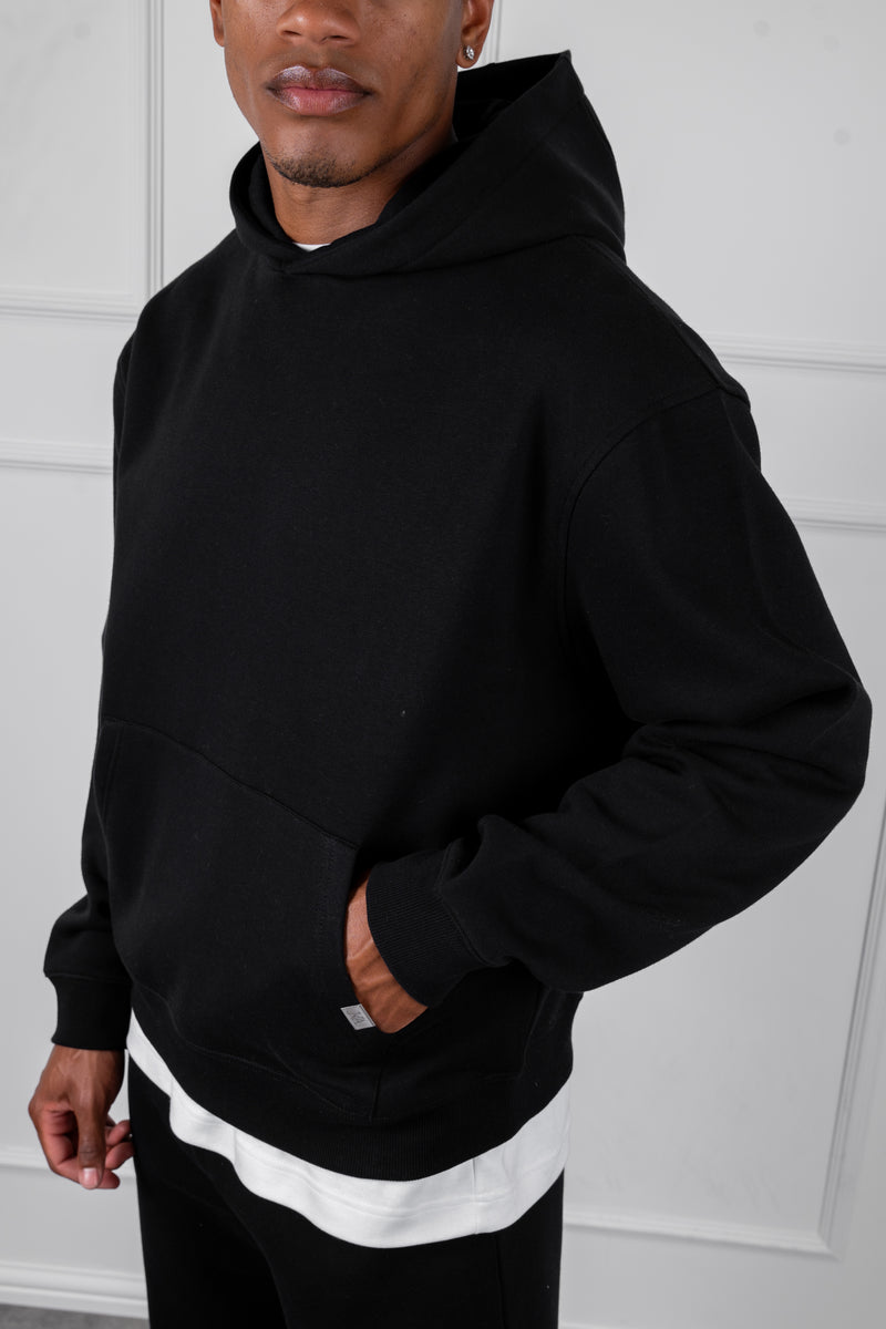 Oversized Boxy Hoodie - Black
