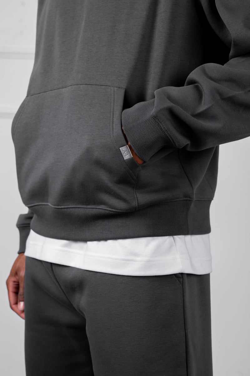 Oversized Boxy Hoodie - Charcoal