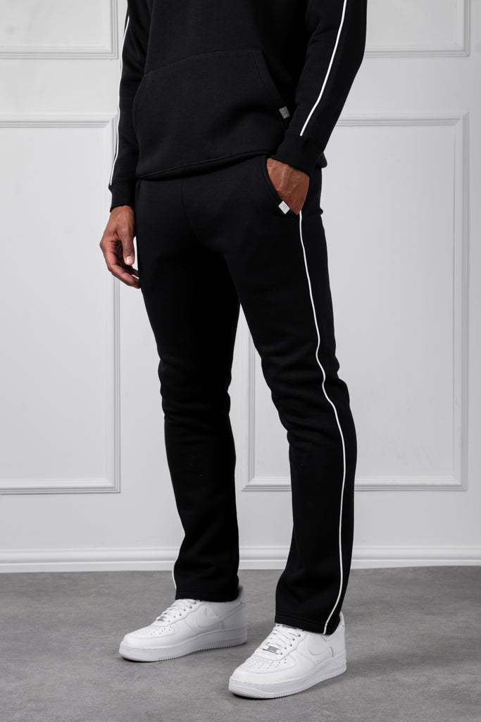 Piping Detail Hoodie - Black