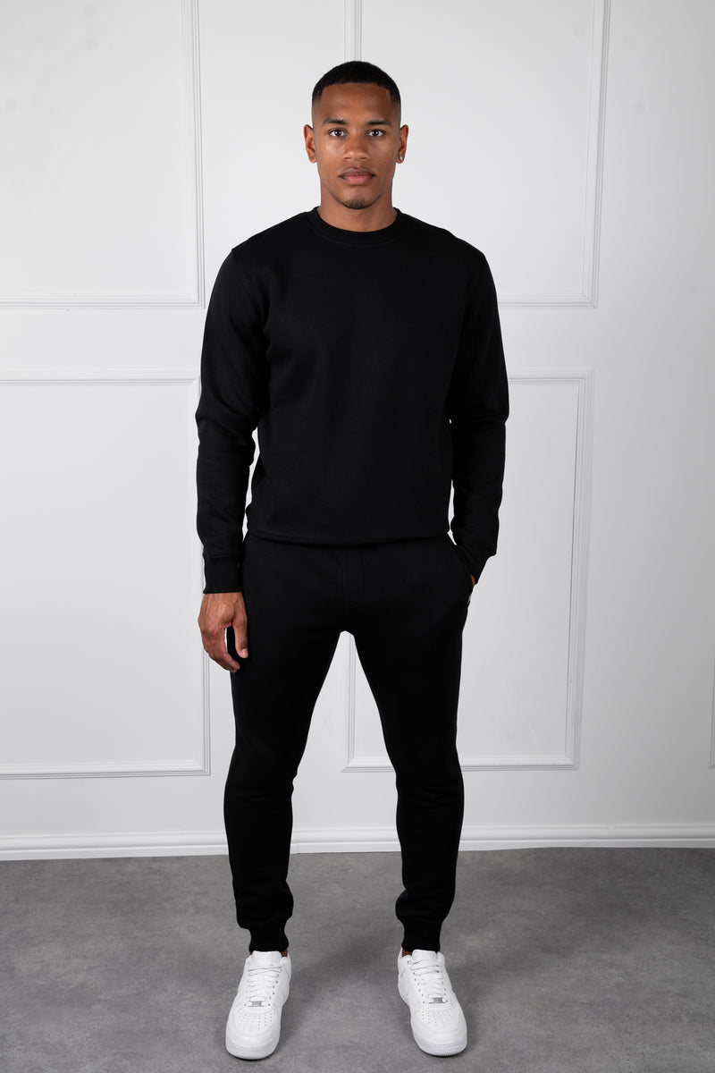 Slim Fit Crew Neck Sweatshirt - Black