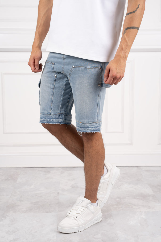 Carpenter Denim Shorts - Blue