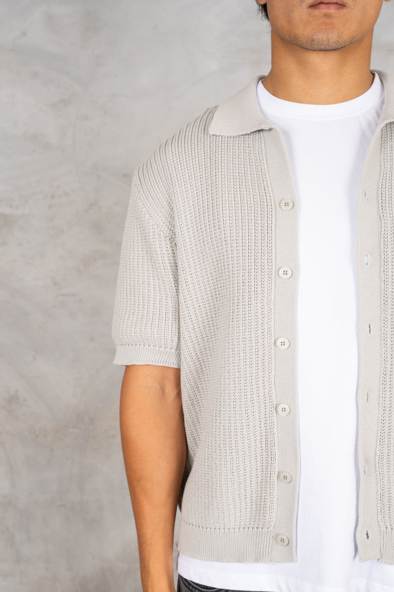 Relaxed Crochet Shirt - Grey