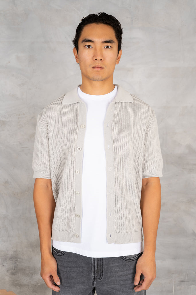 Relaxed Crochet Shirt - Grey
