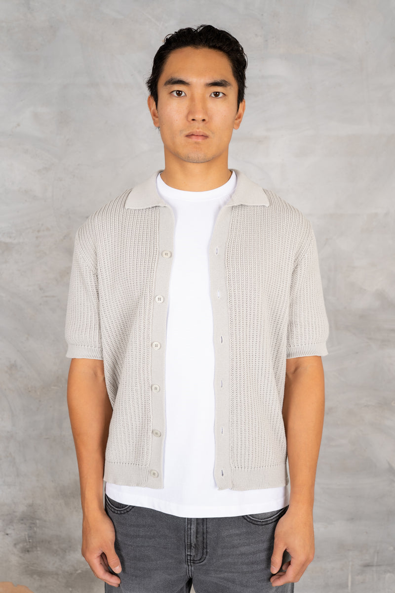 Relaxed Crochet Shirt - Grey