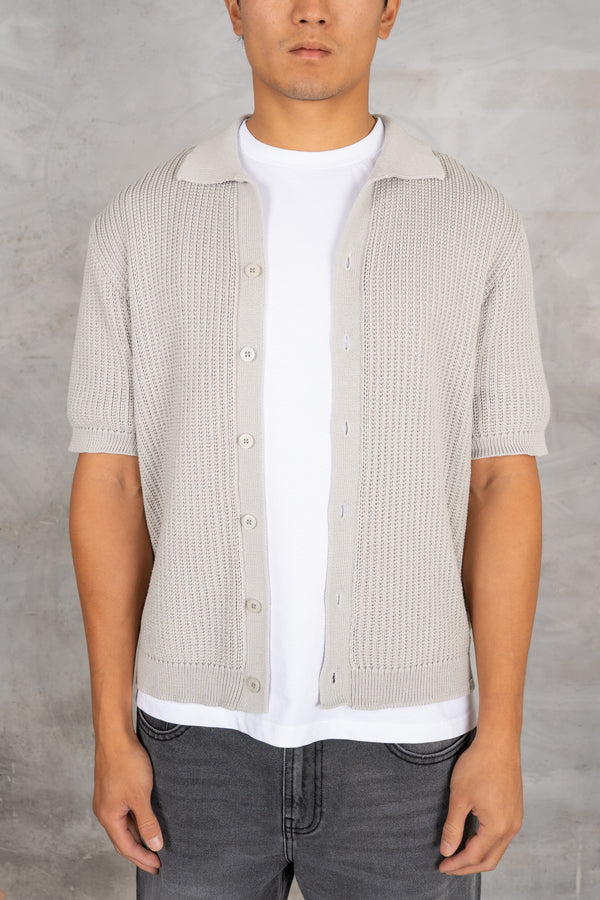 Relaxed Crochet Shirt - Grey